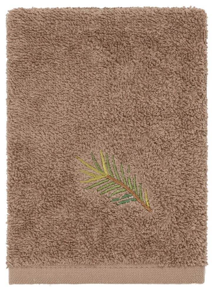 Linum Home Textiles Turkish Cotton Pierre 3-Piece Embellished Towel Set, Latte