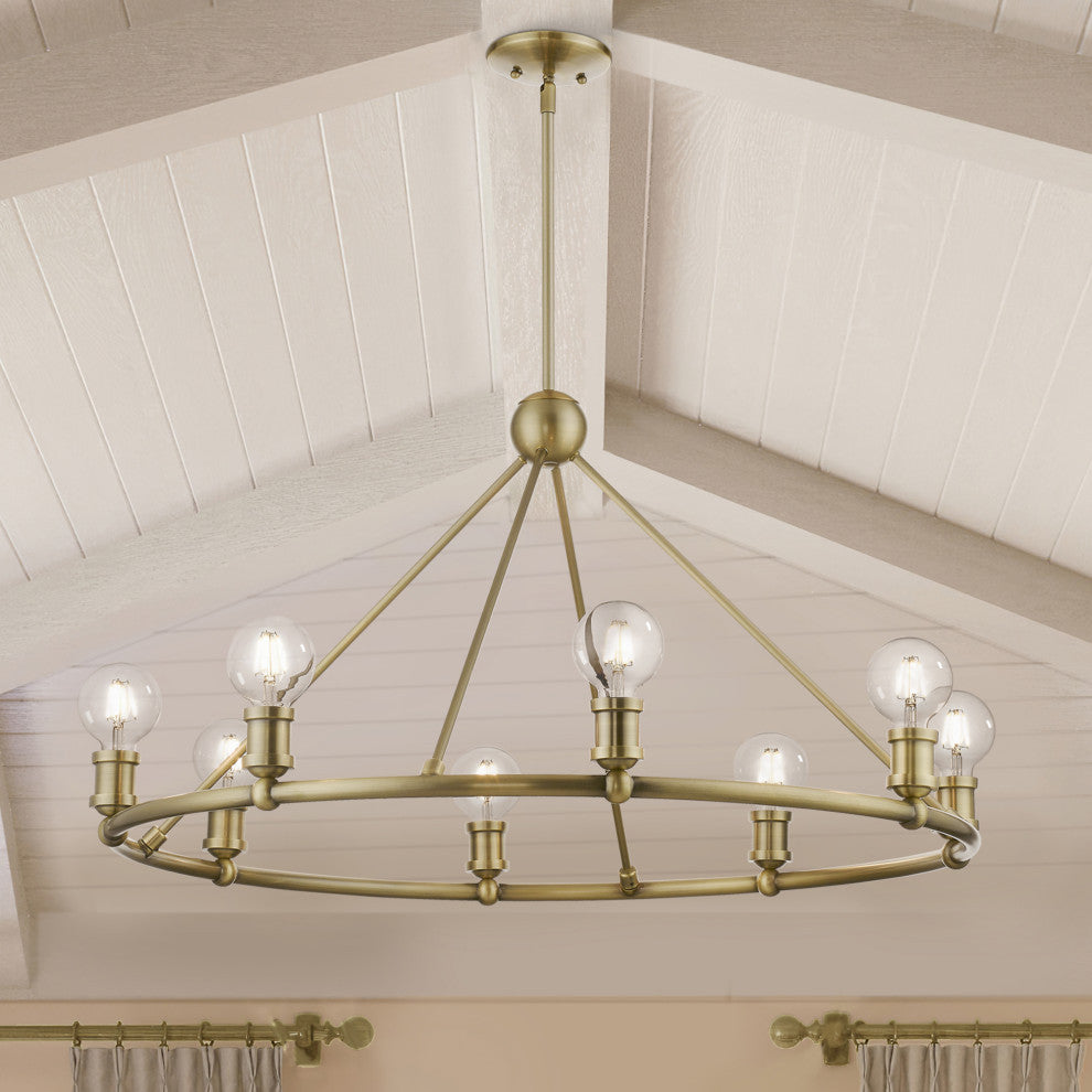 Lansdale 8 Light Antique Brass Chandelier
