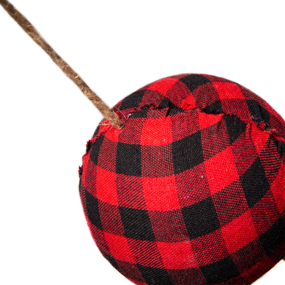 2pk 6'L Red and Black Plaid Fabric Garland