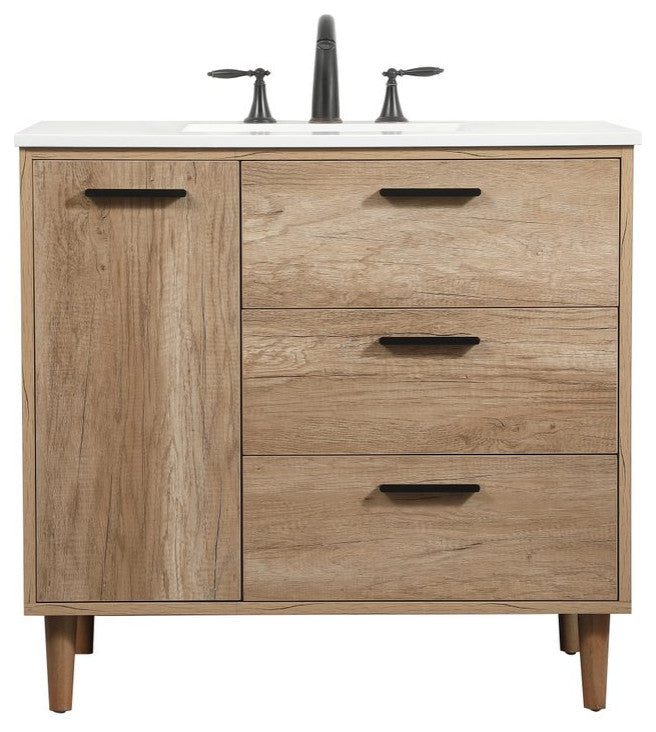 Bailey 22" Modern Natural Oak-Light Bathroom Vanity