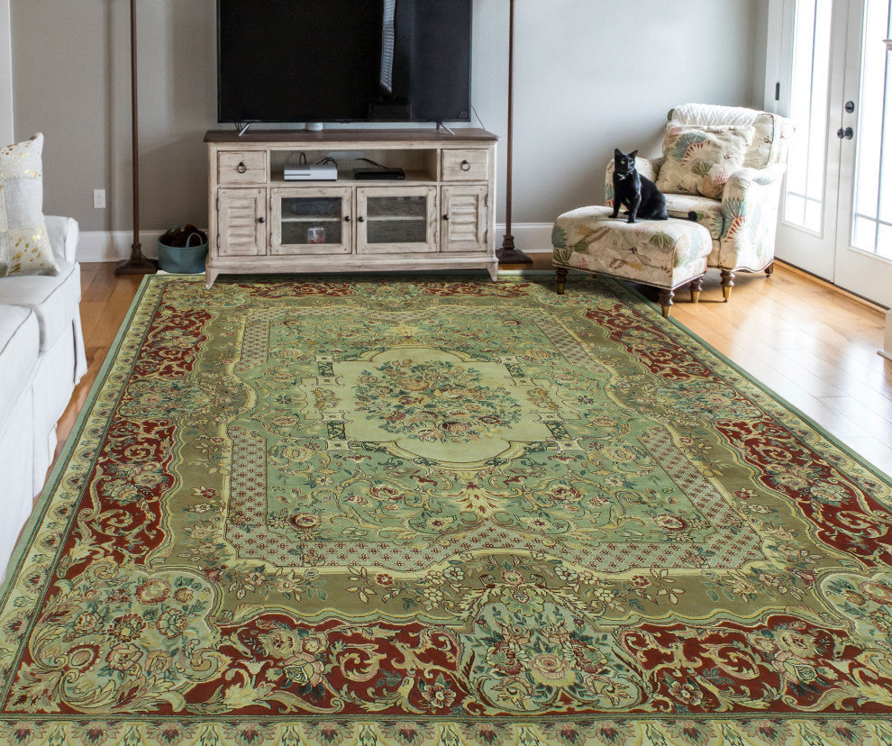 Pak-Persian Dominick Gray/Burgundy Rug, 8'1x9'11