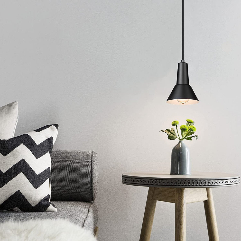 2 Pack Black Hanging Pendant Light Industrial Ceiling Pendant