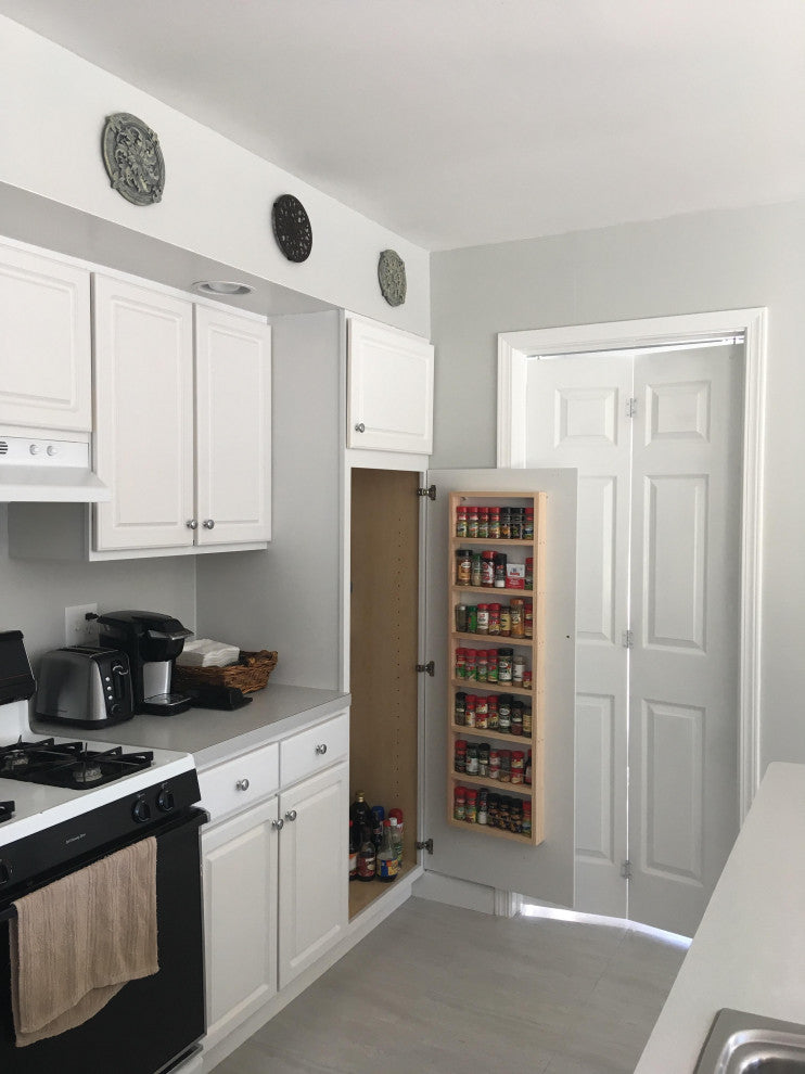 Meadow Primed Gray On the Wall Spice Rack 48"h x 11"w x 2.5"d