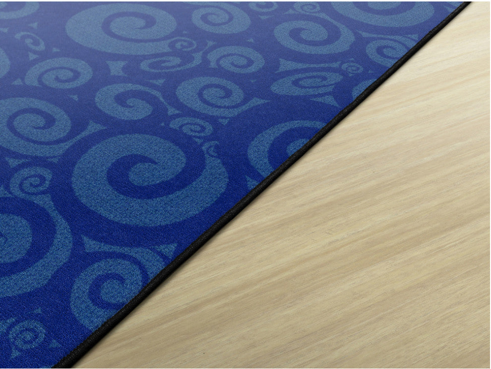 Flagship Carpets VA389-58A 10'9"x13'2" Swirl Tone On Tone Blue Educational Rug