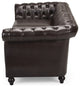 Garrison Tufted Chesterfield Faux Leather 3 Seater Sofa