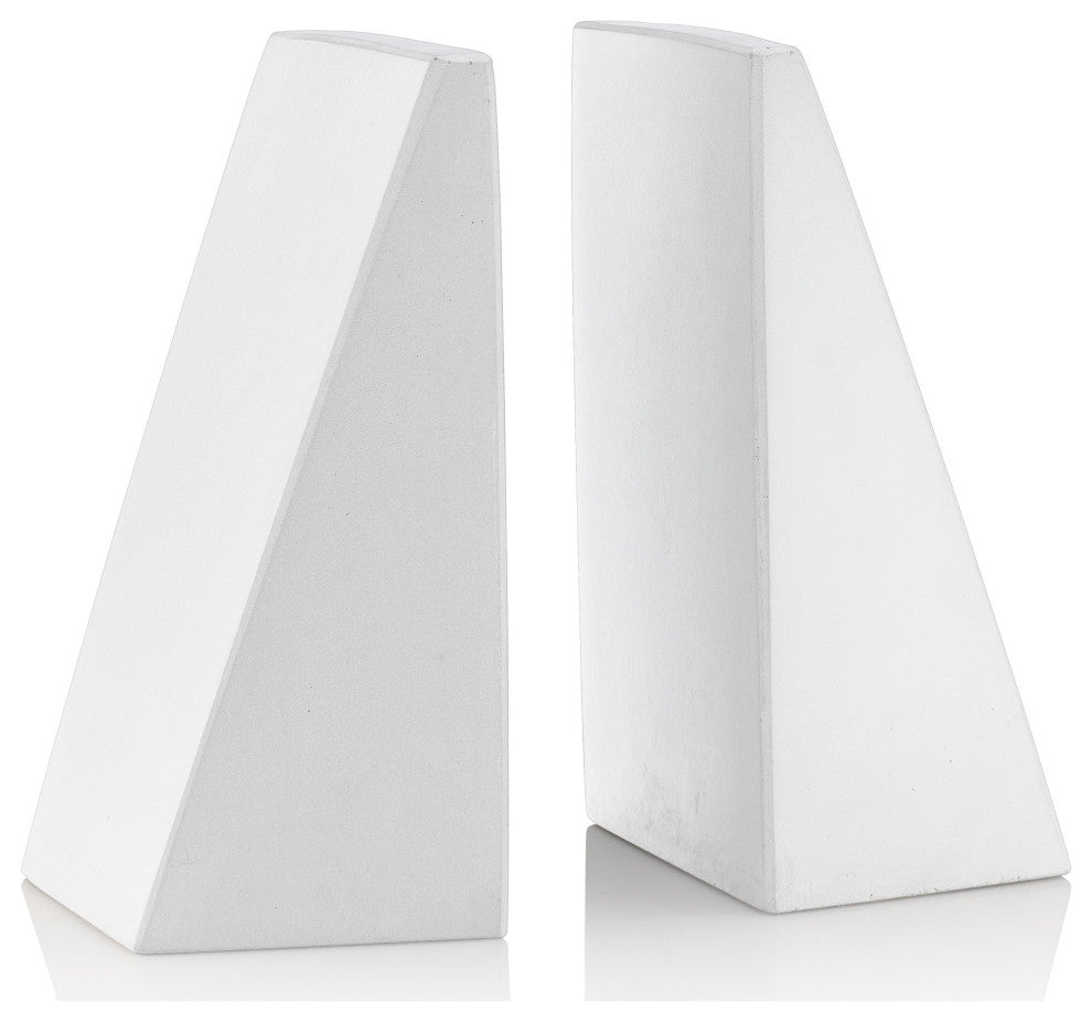 Concrete Book Ends, White