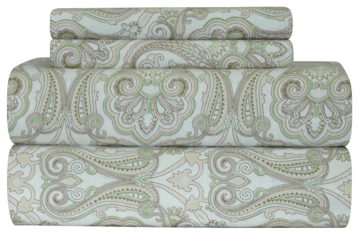 Pointehaven 170 Flannel Sheet Set, Paisley, Full