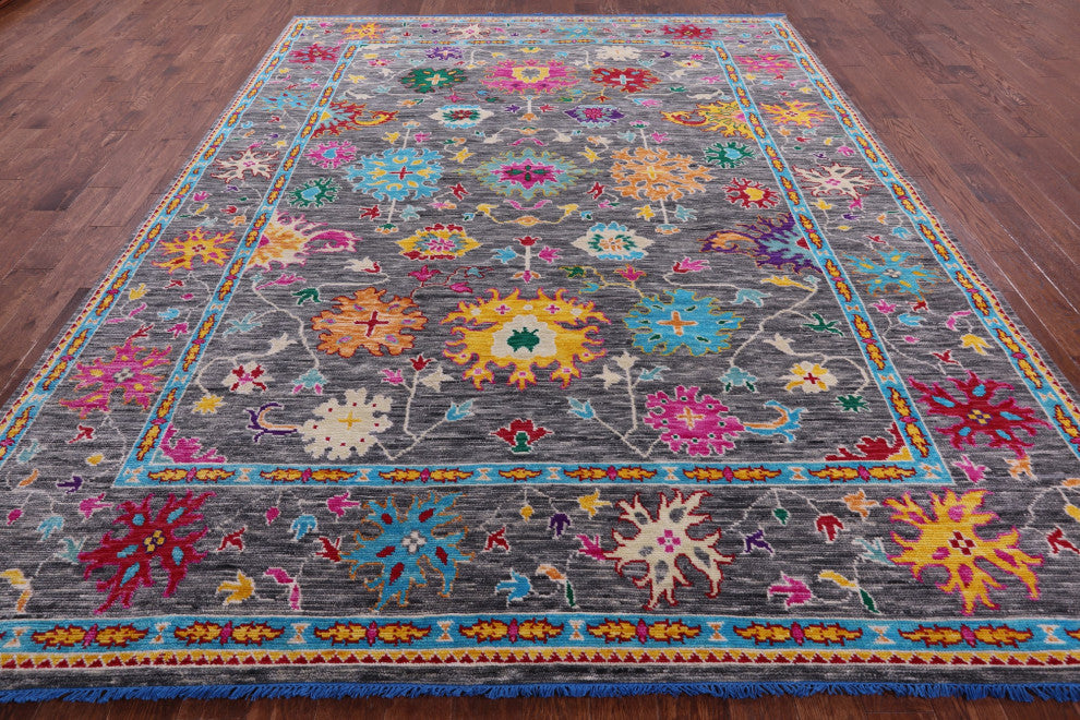 Turkish Oushak Hand-Knotted Wool Rug 9' 3" X 11' 11" - Q15703