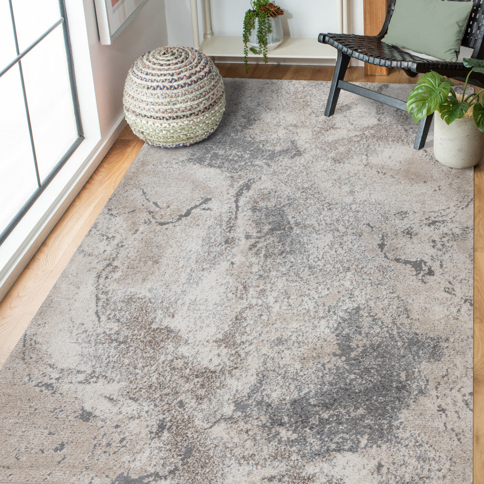 Yasmin Ester Area Rug, Cream, 7'10" x 10'6", Abstract