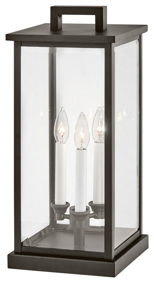 Hinkley Weymouth Outdoor Large Pier Mount Lantern 20017OZ, Oil Rubbed Bronze