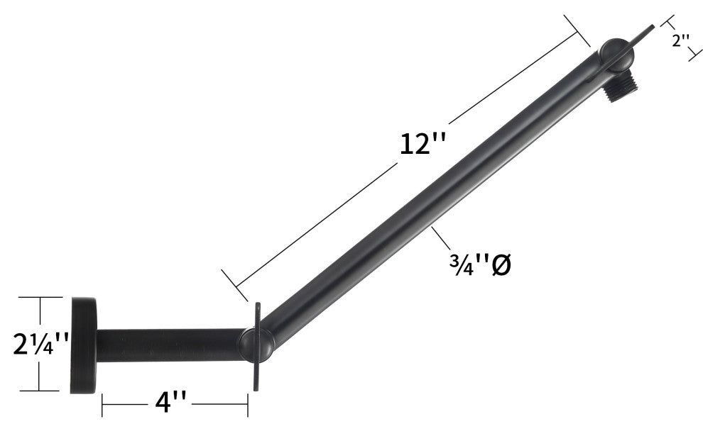 17" Adjustable Rain Shower Arm, Rubbed Bronze