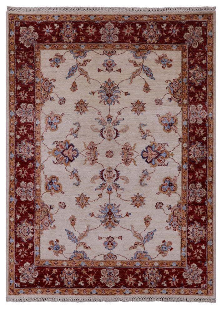 Handmade Persian Tabriz Wool Rug 4' 10" X 6' 7" Q11201