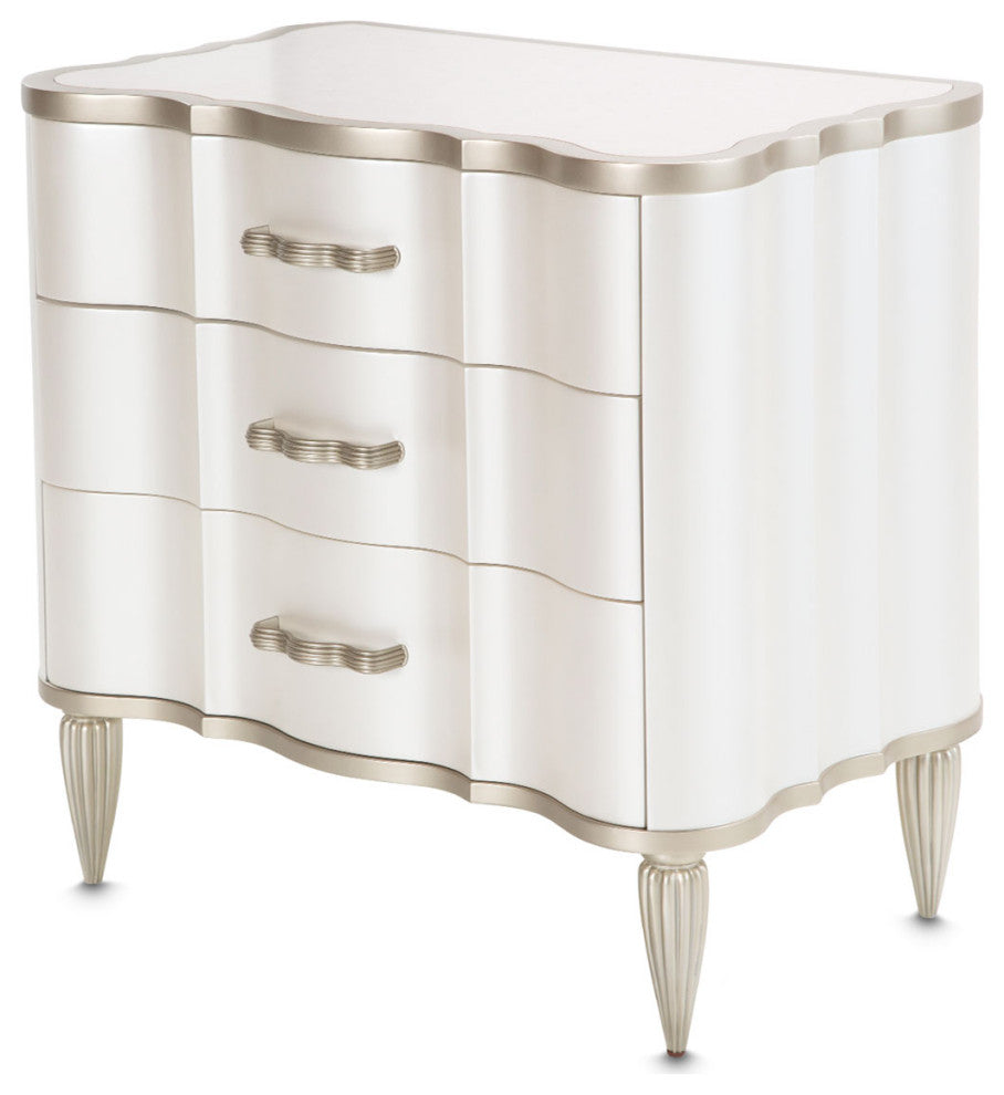 London Place 3-Drawer Nightstand - Creamy Pearl