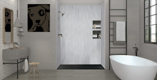 Transolid 60-in L x 39.4-in W Zero Threshold Center Drain Shower Base, Black