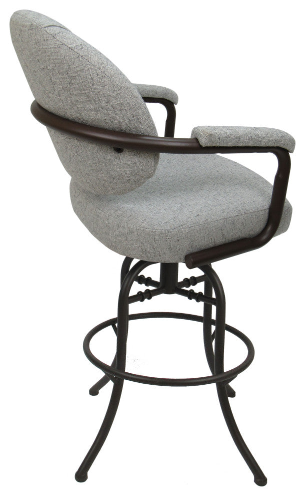 Swivel Tilt Metal Counter 26" 30" Bar Stool M-70, Hemsath Slate - Brown, 26"