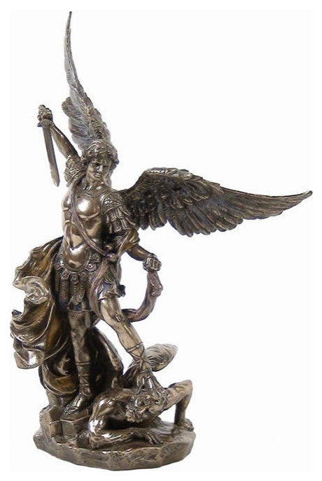 Saint Michael Slaying Demon Sculpture