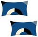 Set of 2 Blue Modern Lumbar Pillow Covers