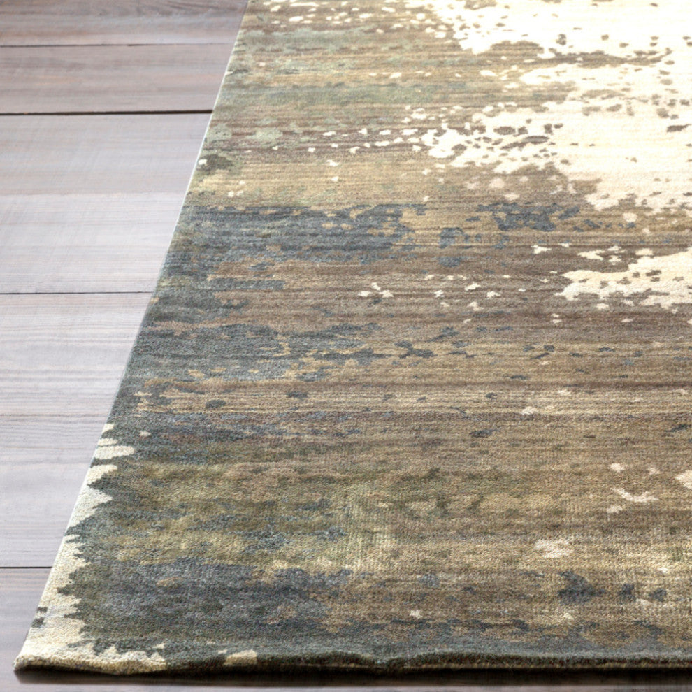 Surya Slice of Nature SLI-6401 Modern Area Rug, Dark Brown, 9' x 13' Rectangle