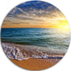 Layers Of Colors On Sunrise Beach, Seashore Disc Metal Wall Art, 23"