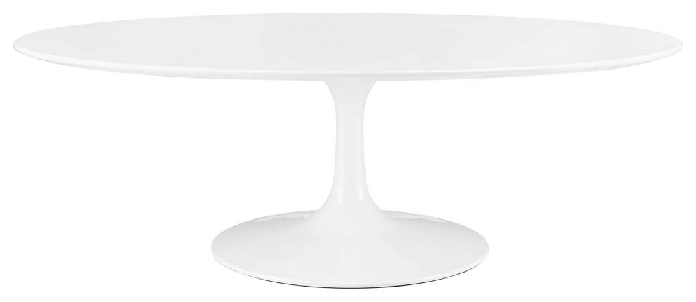 Lippa 48" Oval-Shaped Wood Top Coffee Table, White