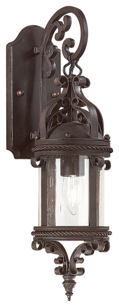 Pamplona, Outdoor Wall Lantern, 19", Old Bronze Finish, Clear Glass