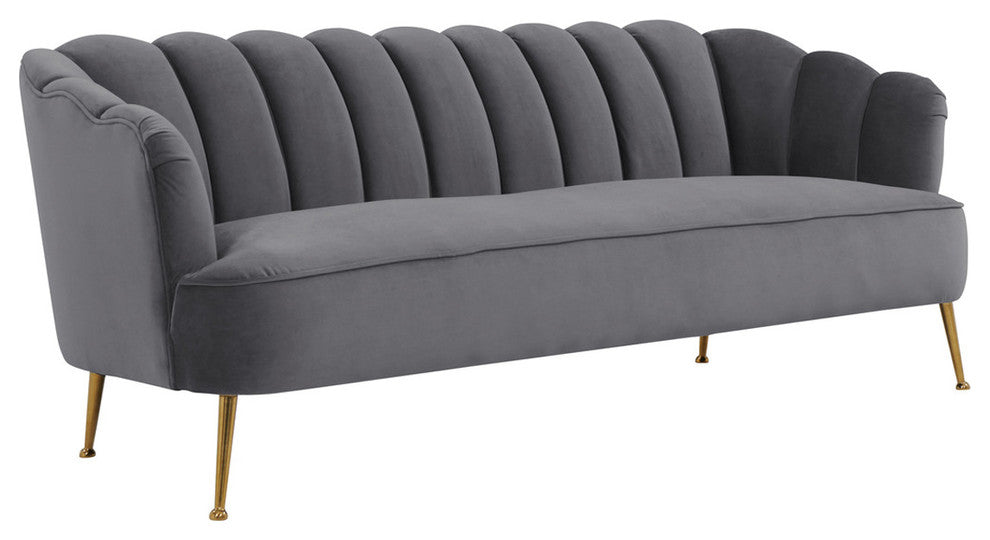 Gray Art Deco Hollywood Regency Glam Couch