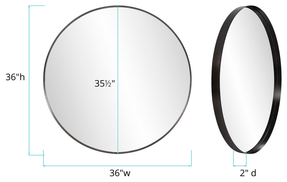 Howard Elliott Steele Black Round Mirror