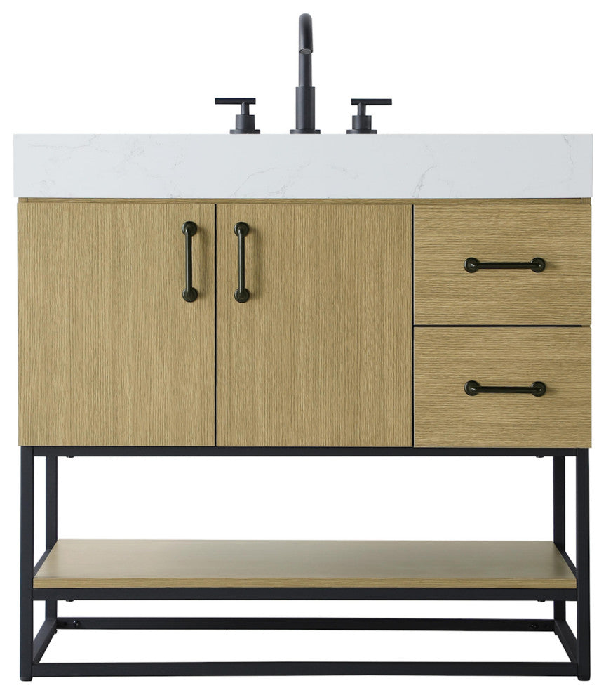 Elegant Lighting VF29236 Caroline 36" - Honey Brown