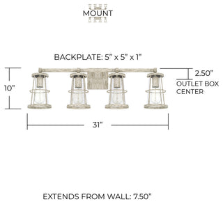 Capital Lighting 127441 Beaufort 4 Light 31"W Bathroom Vanity - Mystic Sand