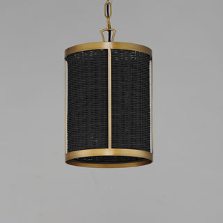 Maxim 14461 Rattan 10"W Mini Pendant - Natural Aged Brass
