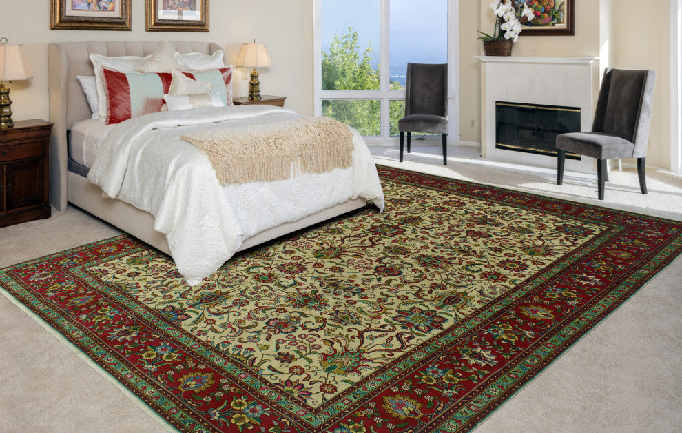 Semi Antique Martin Ivory/Red Rug, 9'7x13'0