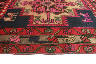 Fine Vintage Distressed Theo Red/Charcoal Runner, 3'5x10'6