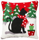 14"L Hooked Christmas Cat Pillow