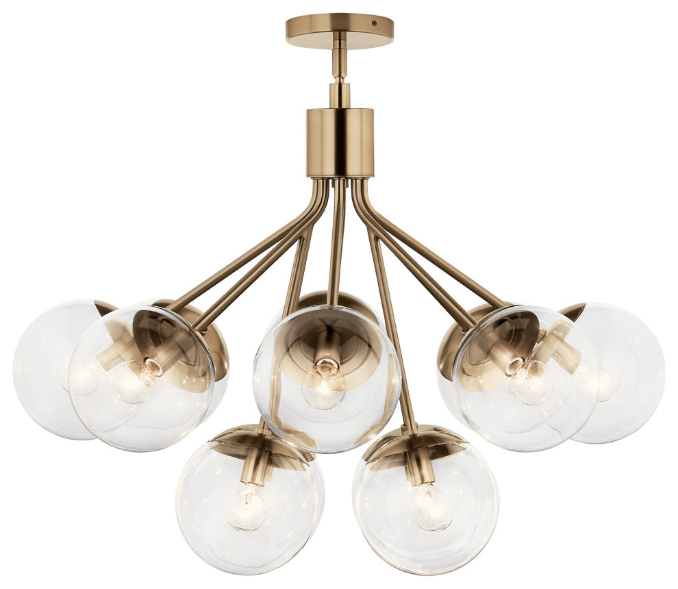 Silvarious Convertible Chandelier, Champagne Bronze Clear, 12 Light Clear