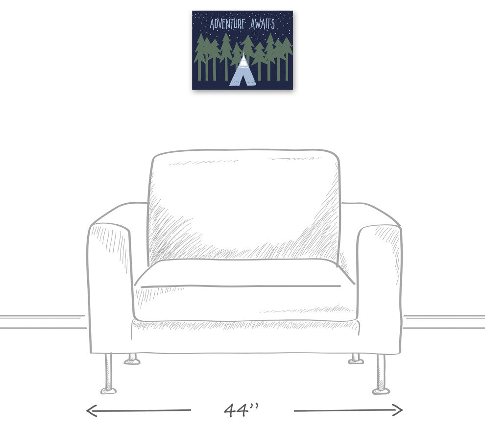 Adventure Awaits Night 14x11 Canvas Wall Art