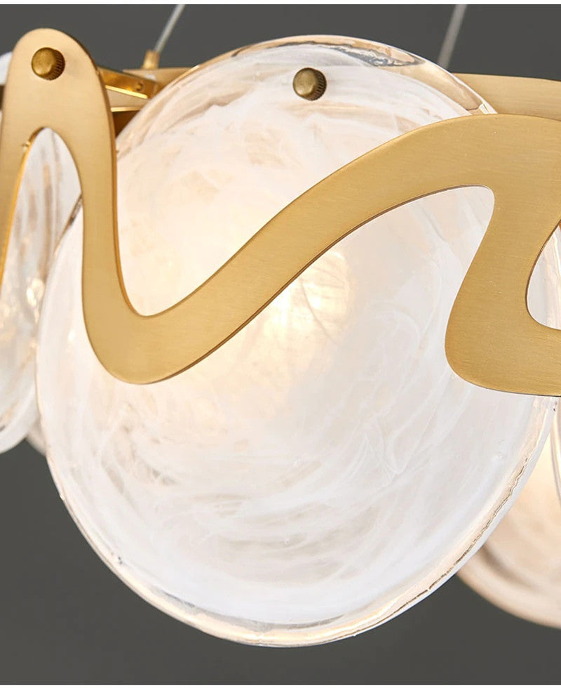Modern gold glass chandelier for dining room, livimg room, bedroom