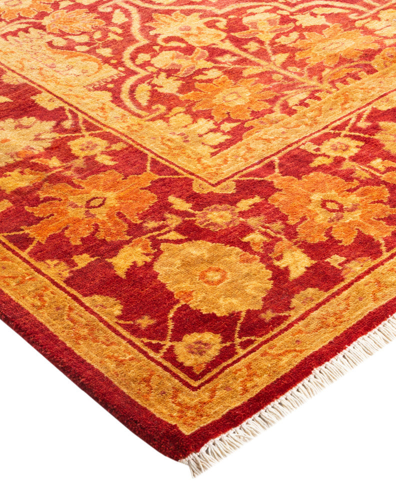 Eclectic, One-of-a-Kind Hand-Knotted Area Rug Red, 5'1"x9'7"