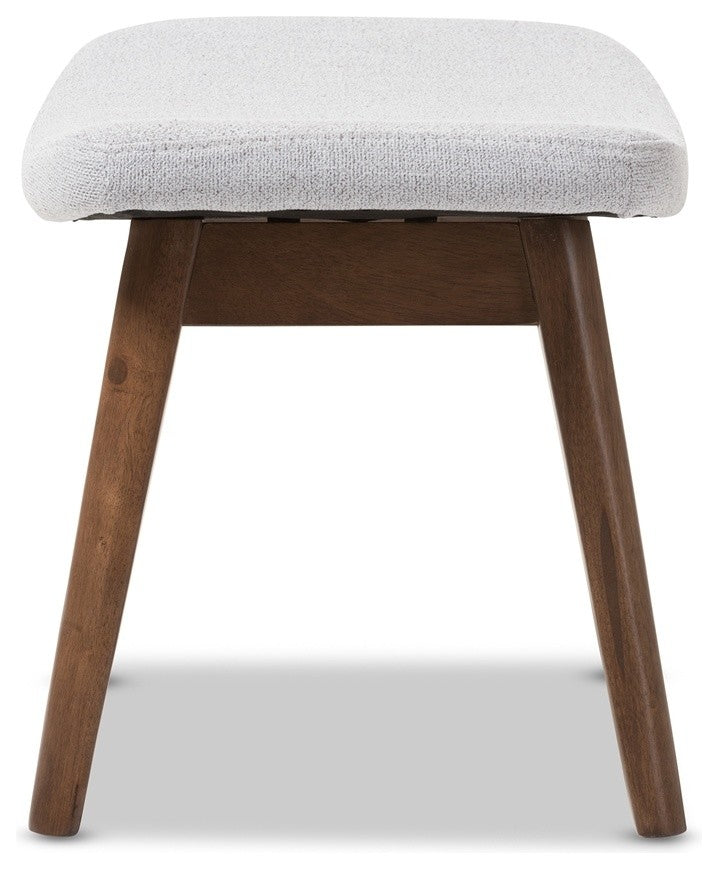 Modern Light Gray Fabric Upholstered Ottoman