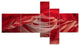 Red Shade in Antelope Canyon, Landscape Photo Canvas Print, 60"x32", 5 panels