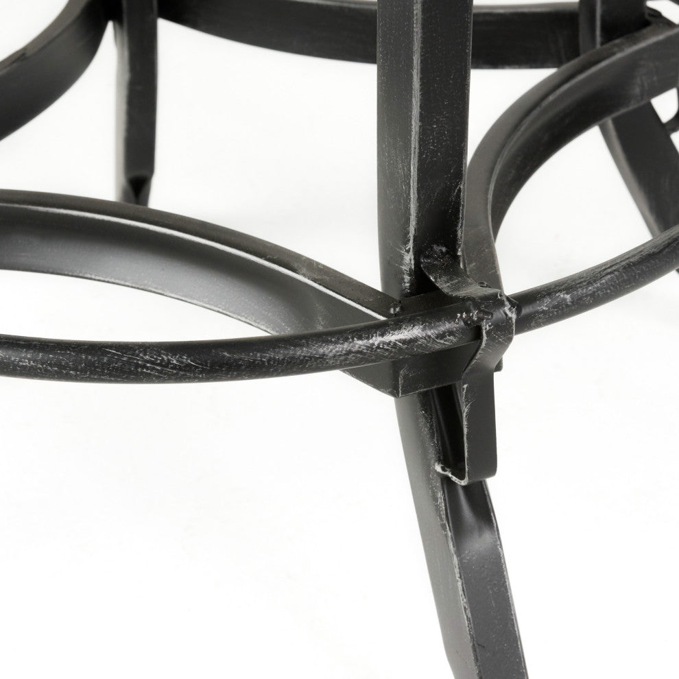 GDF Studio Dempsey Swivel Adjustable Bar Stool, Brown Leather