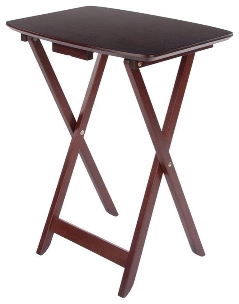 Winsome Darlene Transitional Solid Wood Snack Table Set in Walnut (Set of 2)
