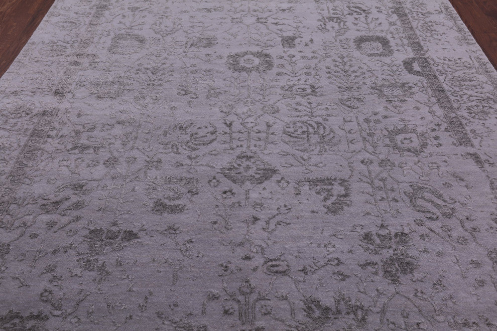 Persian Hand Knotted Wool and Silk Rug 8' 0" X 9' 11" Q9135