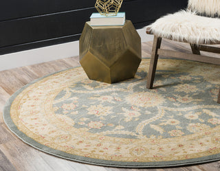 Unique Loom Blue Edinburgh Tansy 6'x6' Round Rug