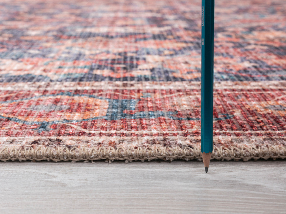 Vera Collection Multi 8'6" x 11'6" Rectangle Residential Indoor Area Rug