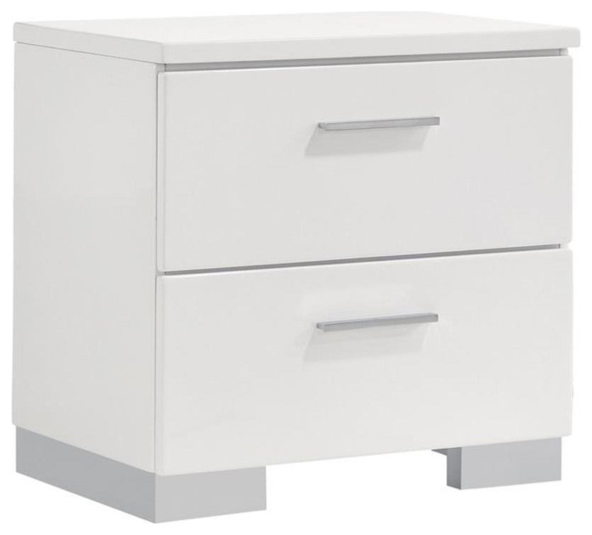 Coaster Felicity 5-piece Queen Panel Wood Bedroom Set Glossy White