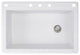 Radius 33" silQ Granite Drop-in Single Bowl Kitchen Sink with 5 Holes in White