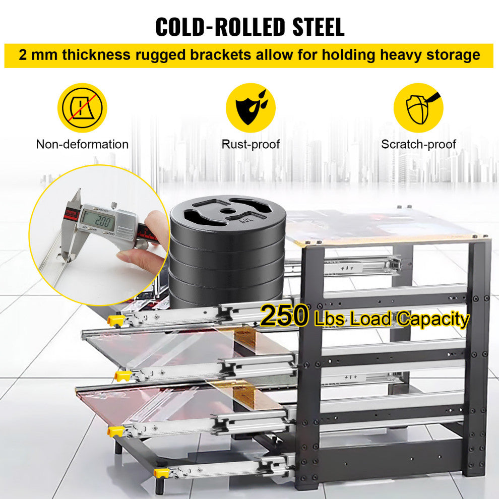 VEVOR Drawer Slides Ball Bearing Full Extension, 30 Inch, 250 Lbs