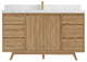 Madison  Teak 60 Single Bathroom Vanity Golden Teak 2" Calacatta Laza