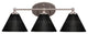 Capri 3-Light Bath Bar, Brushed Nickel/Black Matrix