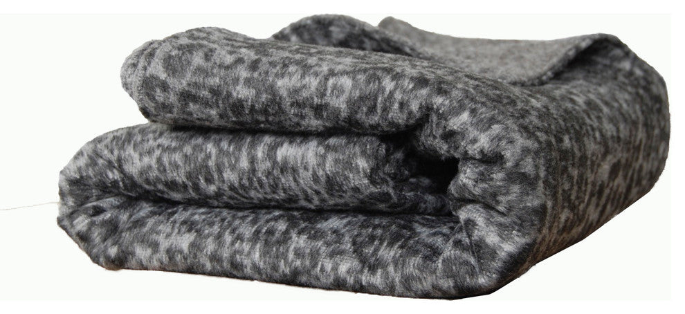 Grey Leopard Wool Blanket